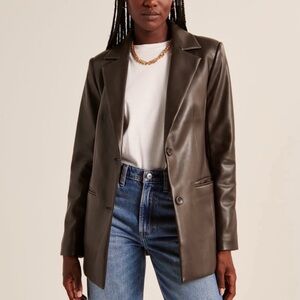 Abercrombie & Fitch Vegan Leather Blazer